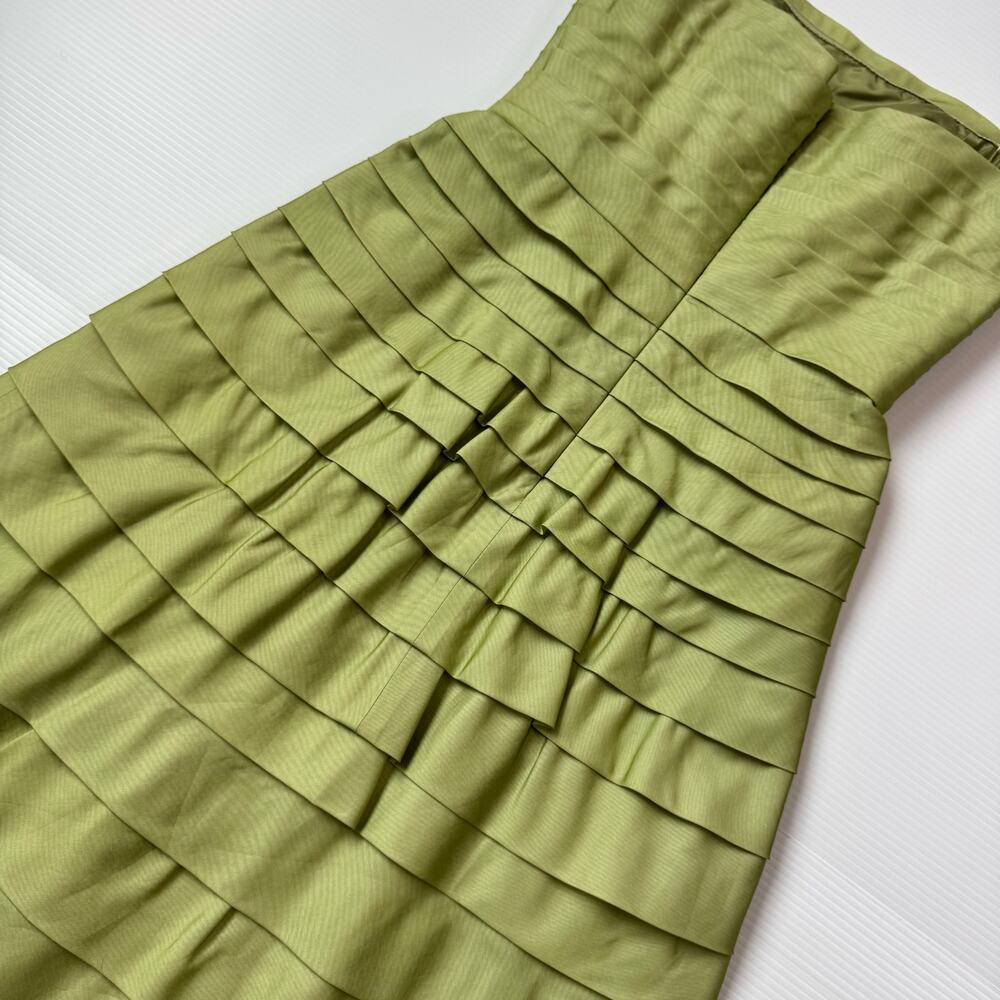 BCBGMAXAZRIA Silk Organza Tiered Bandage Dress Green Women’s 4 Garden Easter - Picture 16 of 16